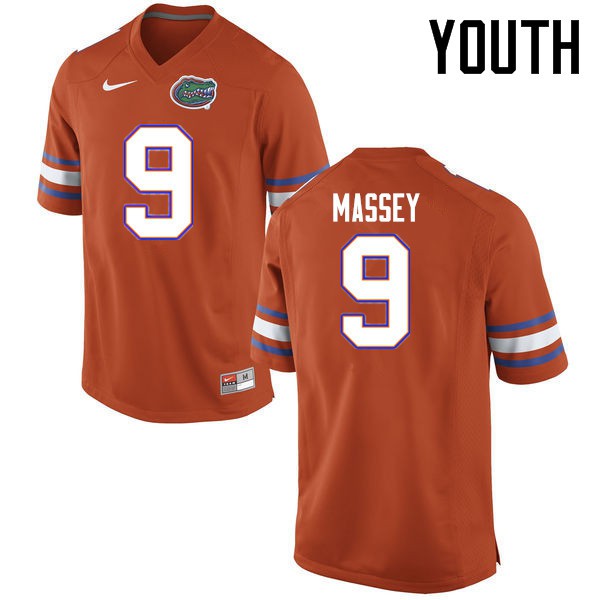 Florida Gators Youth #9 Dre Massey College Football Jersey Orange